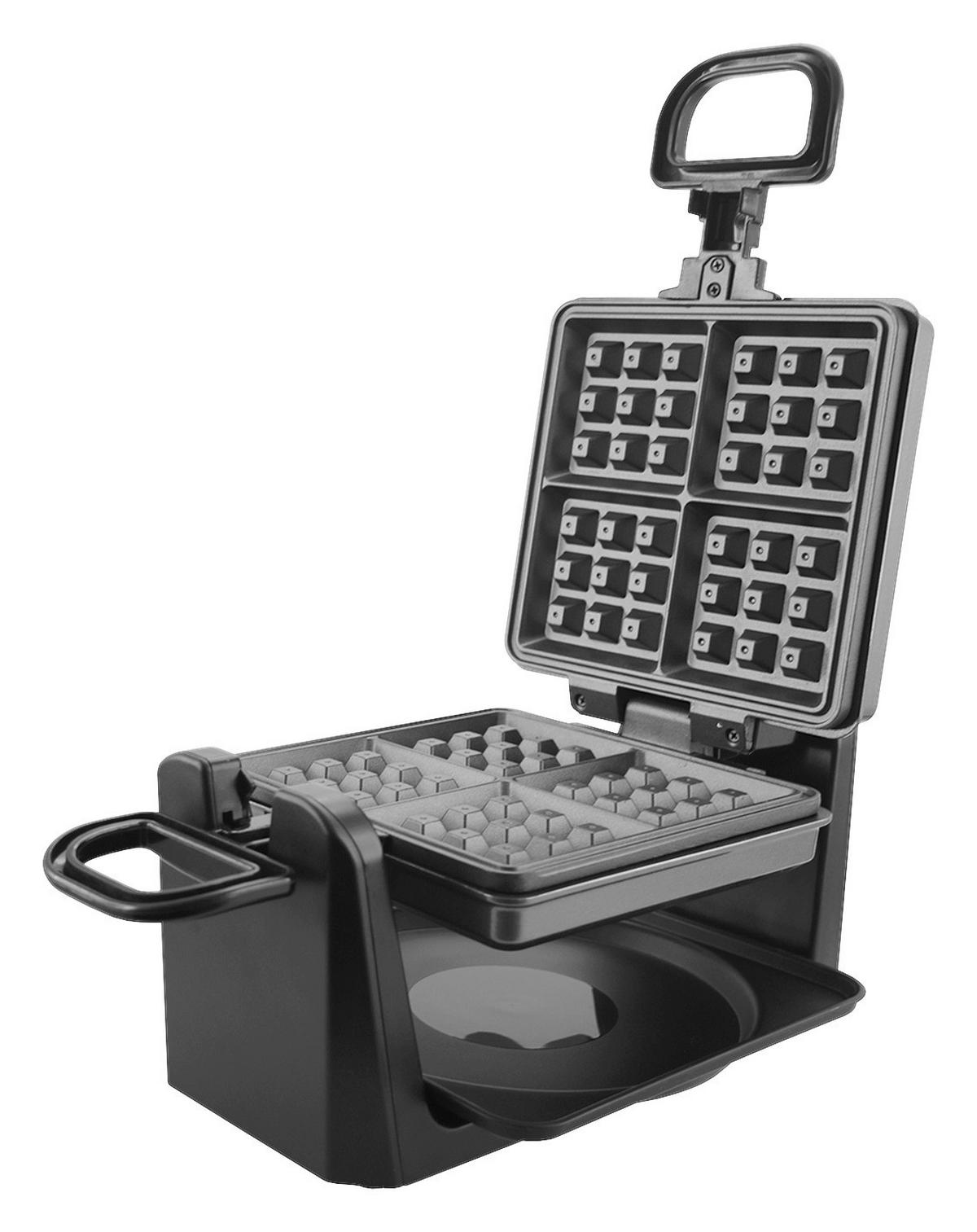 Emerio Waffelautomat WM-110984.4 schwarz Kunststoff B/H/L: ca. 21x19x38 cm Waffeleisen_WM-110984.4 - schwarz/silber (38,00/21,00/19,00cm) - Emerio