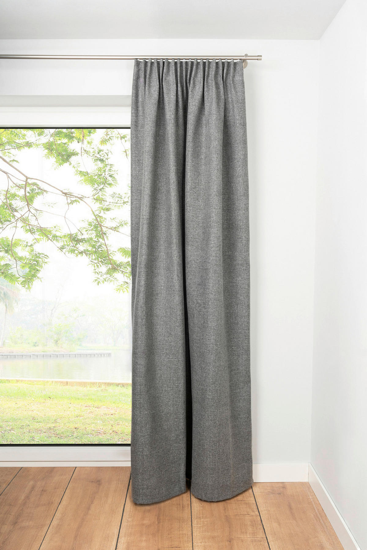 Kombivorhang 2er Pack Chalet grau B/L: ca. 135x300 cm Chalet - grau (135,00/300,00cm)