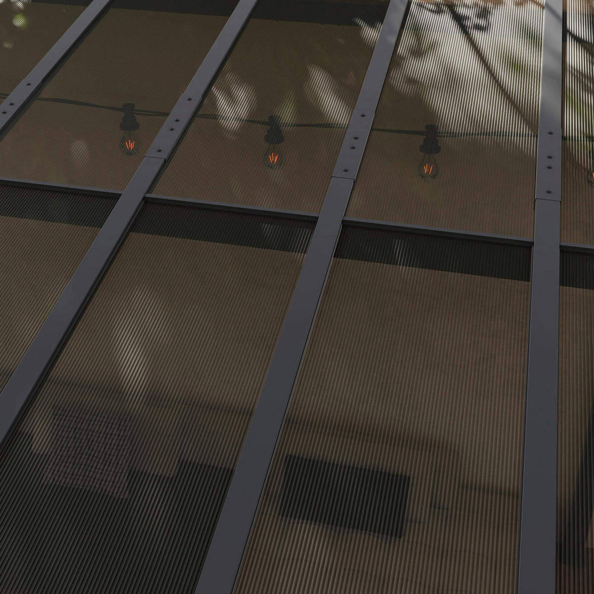 Outsunny Pergola dunkelgrau Metall B/H/L: ca. 294x258x306 cm Pergola - dunkelgrau (306,00/294,00/258,00cm) - Outsunny