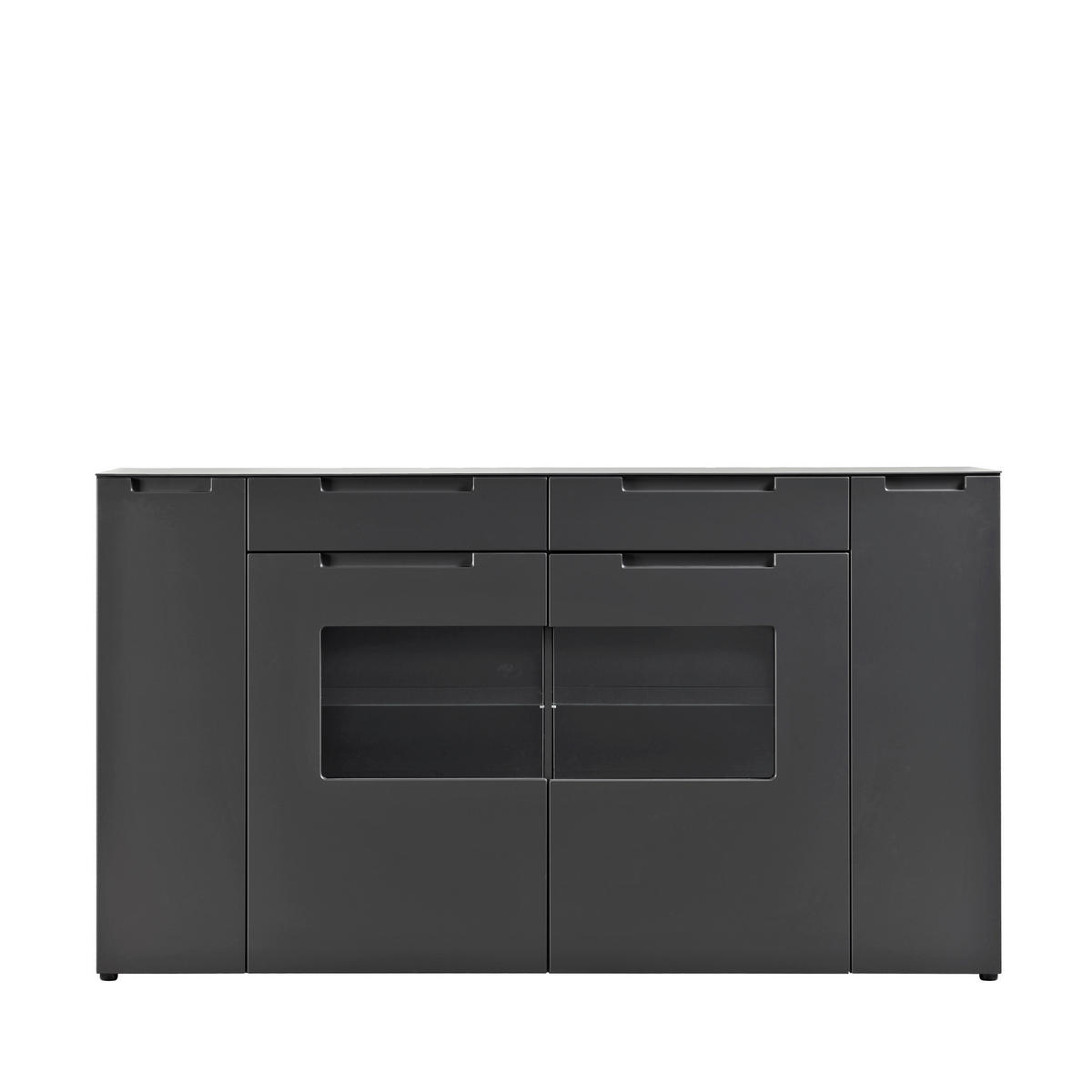 Highboard Mailand anthrazit matt MDF B/H/T: ca. 192x108x40 cm Mailand - anthrazit (192,00/108,00/40,00cm)