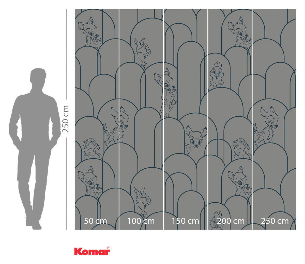 Komar Fototapete Hide away Bambi Disney B/L: ca. 250x250 cm Hide away Bambi - (250,00/250,00cm) - Komar