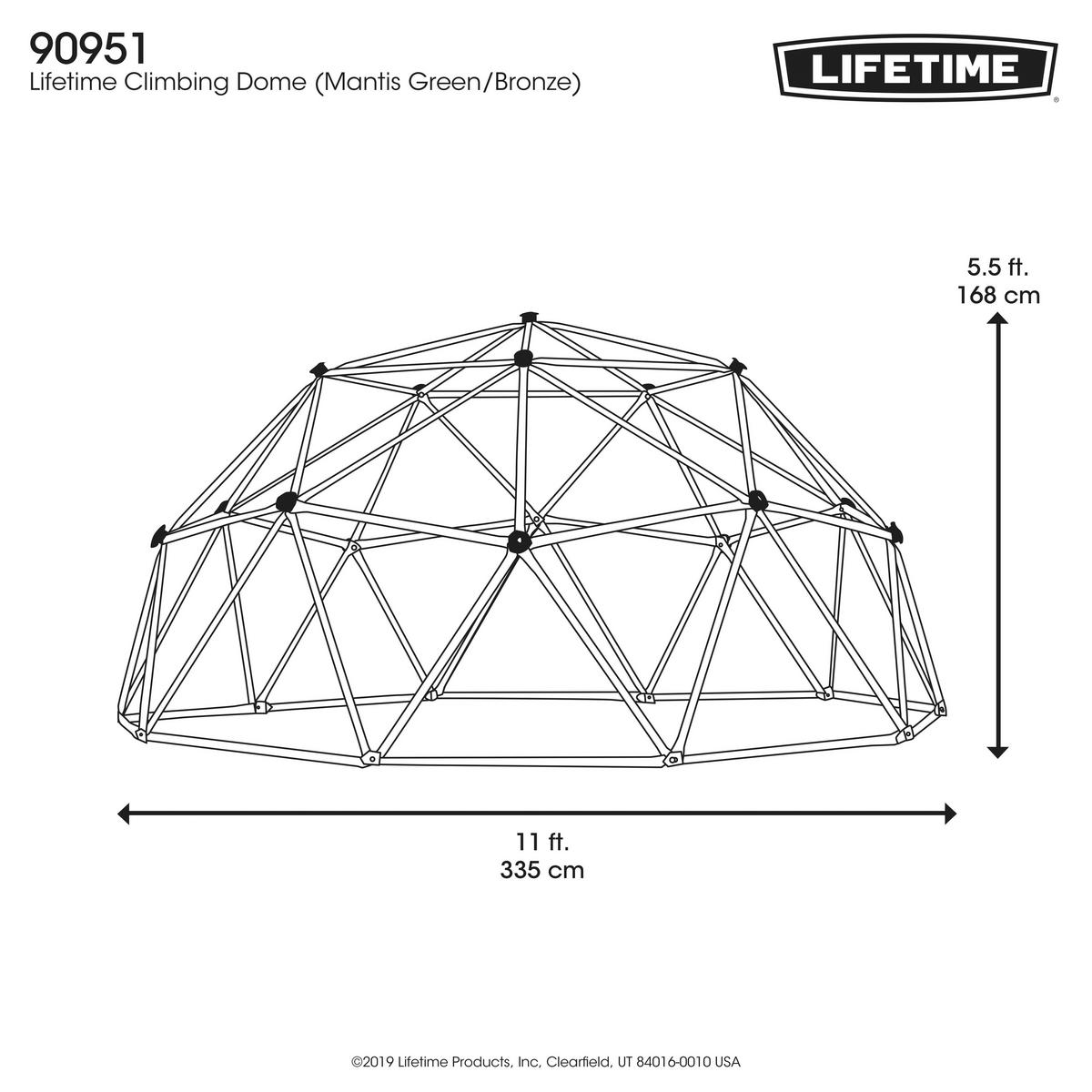 Lifetime Kletterkugel Geodome grün H/L: ca. 168x335 cm Geodome - grün (335,00cm) - Lifetime
