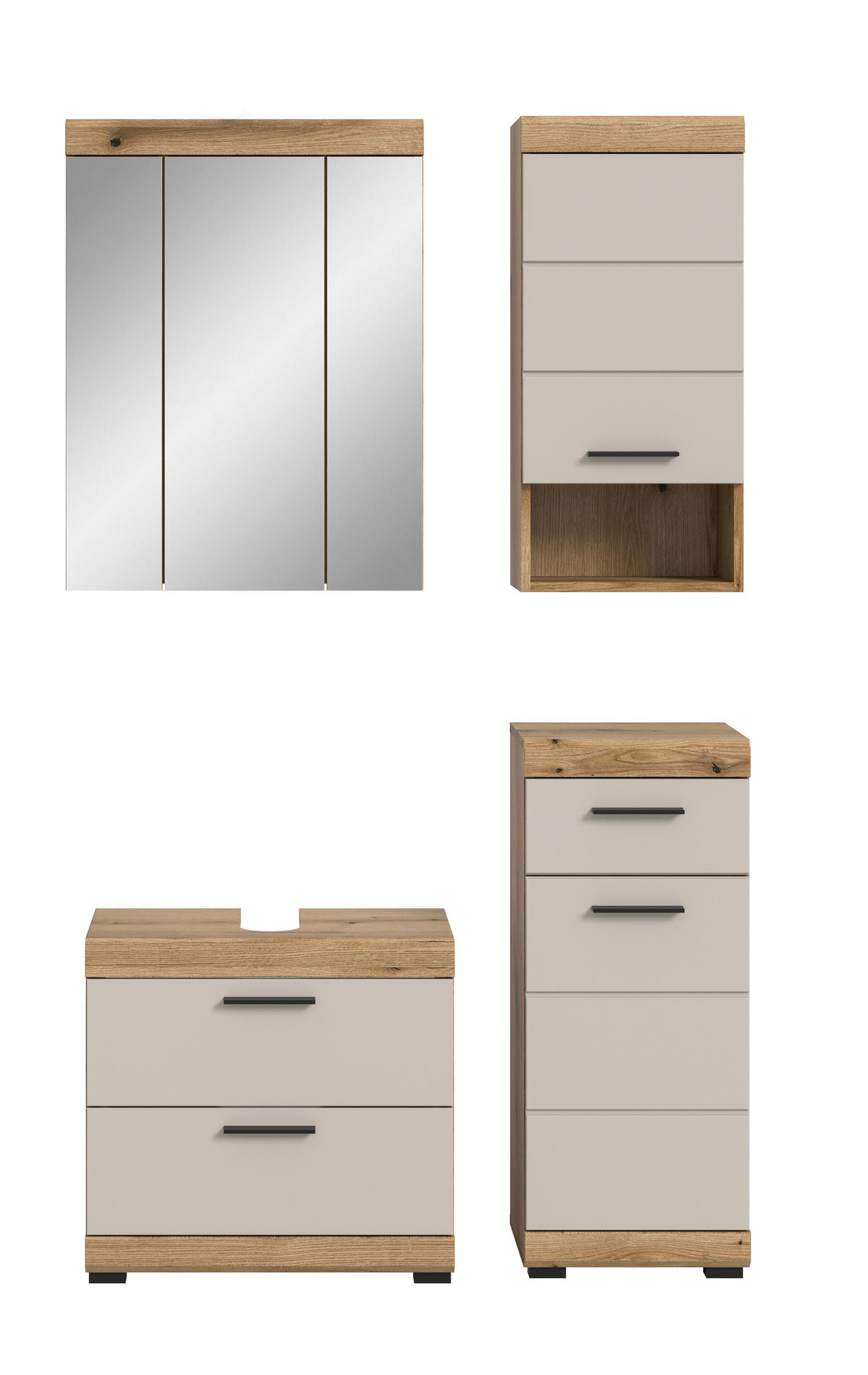 Badezimmer-Set Scout Evoke Oak Nachbildung Kaschmirgrau Nachbildung B/H/T: ca. 112x191x34 cm Scout - Kaschmirgrau (112,00/191,00/34,00cm) - xonox.home