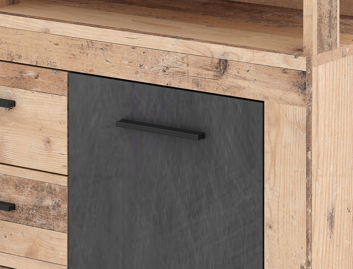 Kommode LUNA MIDI Eiche Old Wood hell Nachbildung Eiche Matera Nachbildung B/H/T: ca. 119,5x96,8x32 cm LUNA MIDI - Eiche (119,50/96,80/32,00cm) - WIPMEB