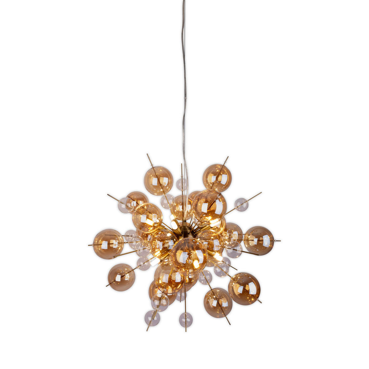 Näve Leuchten Pendelleuchte amber Glas Metall B/H/T/D: ca. 65x150x65x65 cm G9 10 Brennstellen EXPLOSION - amber (65,00/150,00/65,00cm) - Näve Leuchten