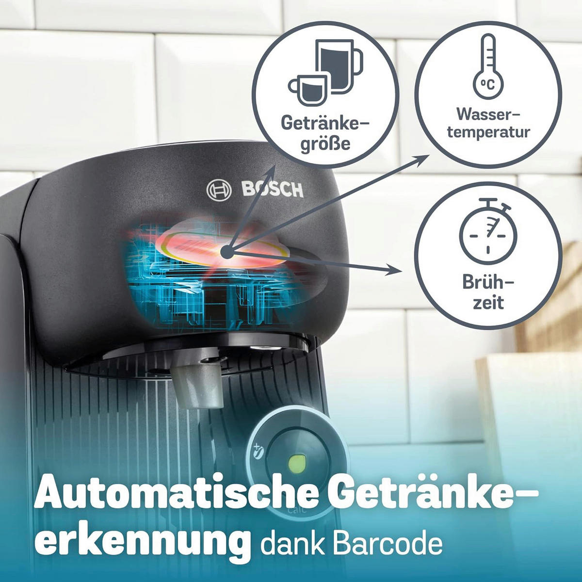 Bosch Kapselmaschine Tassimo Finesse TAS16B2 schwarz Kunststoff B/H/T: ca. 15,7x26,5x36,6 cm Tassimo Finesse - schwarz (15,70/26,50/36,60cm) - Bosch