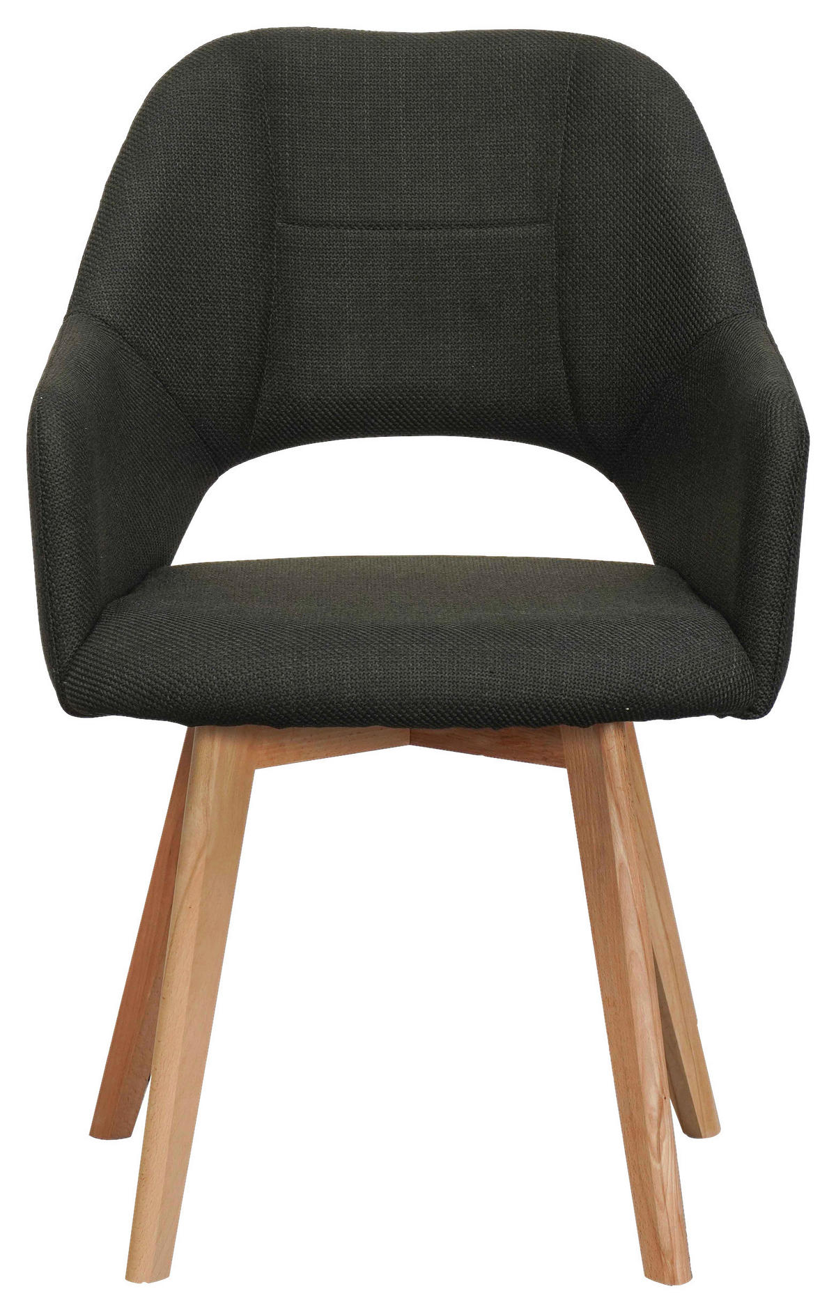 Armlehnstuhl Stade anthrazit natur Polyester Buche Stade - natur/anthrazit