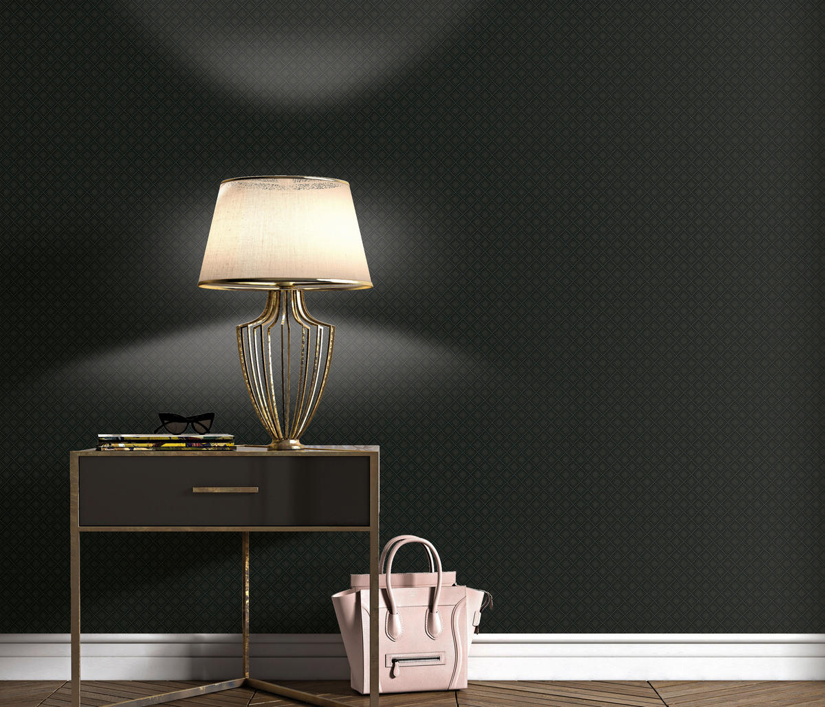 Erismann Vliestapete Rauten schwarz B/L: ca. 53x1005 cm Vliestapete_10289-15 - schwarz (53,00/1005,00cm) - Erismann