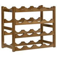 HOMCOM Weinregal braun Edelstahl B/H/L: ca. 23,5x43x38 cm Weinregal - braun (38,00/23,50/43,00cm) - HOMCOM