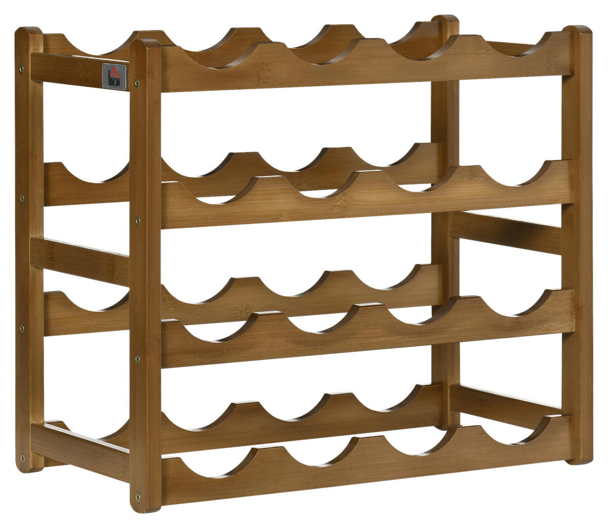 HOMCOM Weinregal braun Edelstahl B/H/L: ca. 23,5x43x38 cm Weinregal - braun (38,00/23,50/43,00cm) - HOMCOM