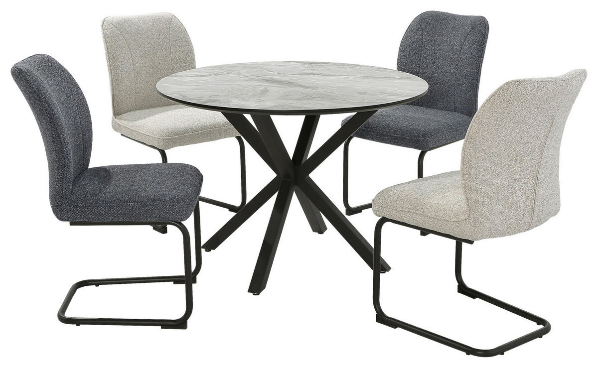 Schwingstuhl  blau Webstoff B/H/T: ca. 51x95x66 cm Jenny_Schwingstuhl_6003643 - blau/schwarz (51,00/95,00/66,00cm)