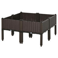 Outsunny Hochbeet kaffee Kunststoff B/H/T: ca. 80x44x80 cm Hochbeet 845-439V01 - kaffee (80,00/44,00/80,00cm) - Outsunny
