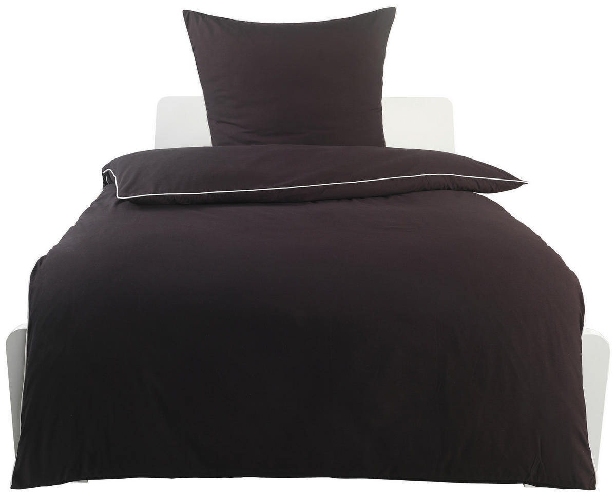 Microfaser Bettwäsche Bettwäsche_Microfaser_Biese - weiß/schwarz (135,00/200,00cm)