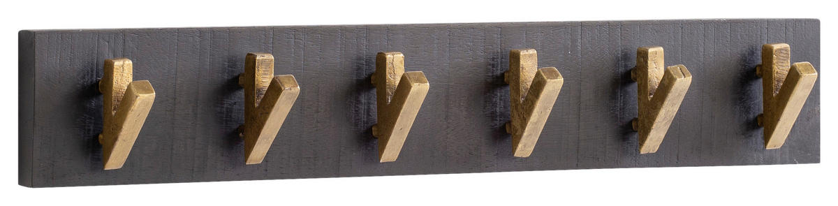 Wandgarderobe schwarz B/H/T: ca. 60x10x8 cm Wandgarderobe - schwarz (60,00/10,00/8,00cm) - Wohnling