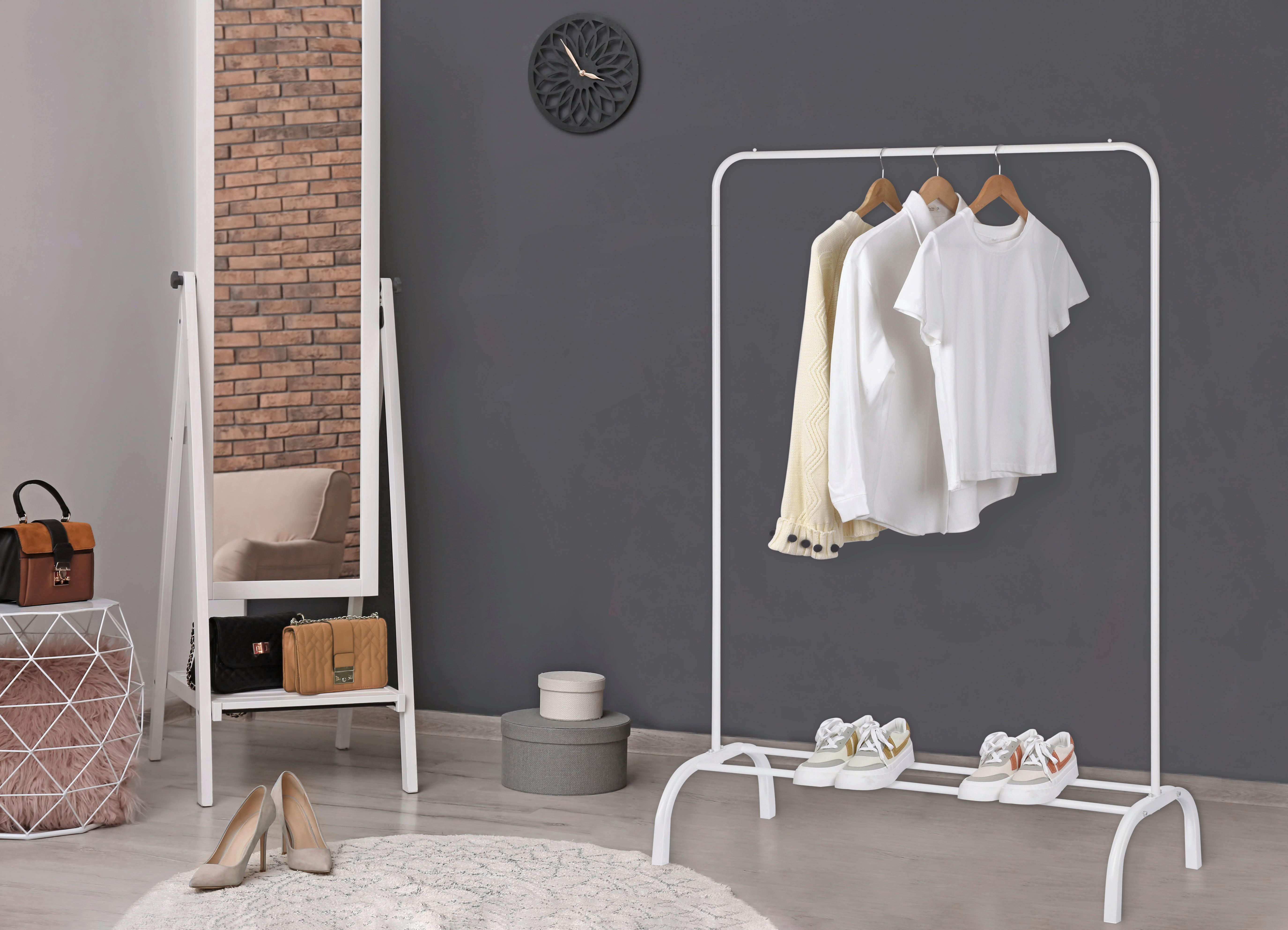 Thumbnail - POCOline Garderobenständer weiß Metall B/H/L: ca. 41x152x104 cm