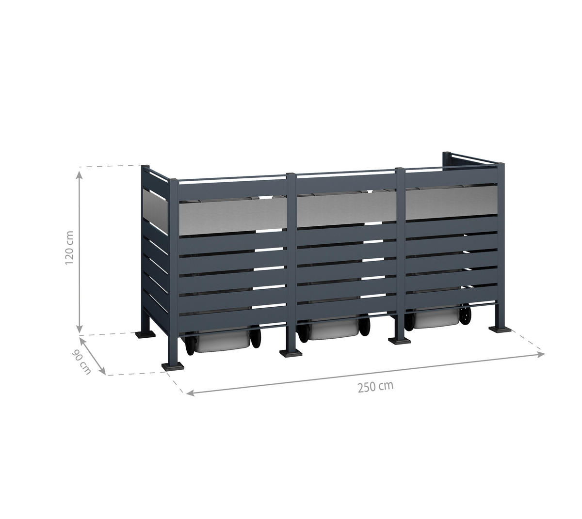 Westmann MülltonnenverkleidungBox Planum Box Planum - anthrazit (90,00/250,00/120,00cm) - Westmann