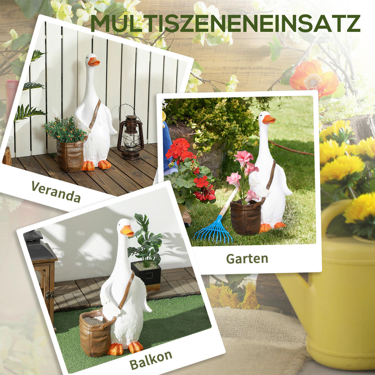 Outsunny Blumentopf weiß Kunststoff B/H/L: ca. 18x60x32 cm Blumentopf - weiß (32,00/18,00/60,00cm) - Outsunny