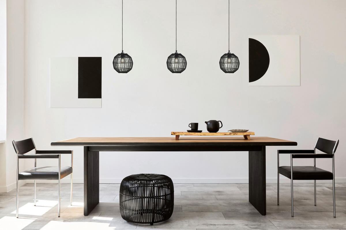 GLOBO Pendelleuchte schwarz Metall H/D: ca. 120x20 cm E27 1 Brennstellen HERMI II - schwarz (20,00/120,00cm) - GLOBO