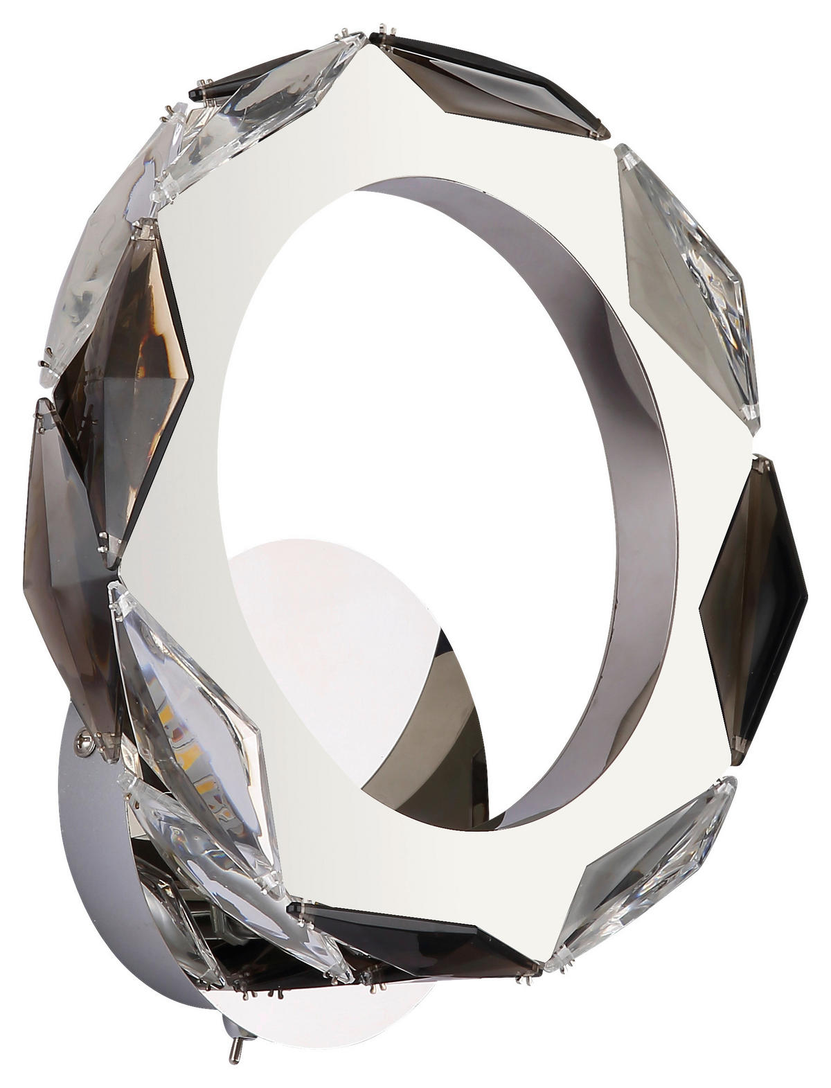 GLOBO LED-Wandleuchte transparent Chrom Rauch Acryl Metall B/H: ca. 24x25,5 cm KARILION - Rauch/Chrom (24,00/25,50cm) - GLOBO