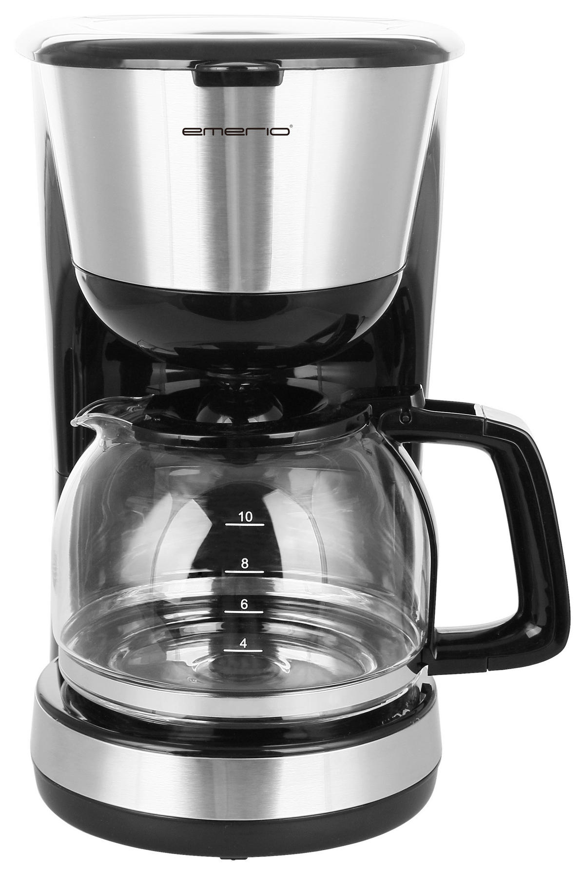 Emerio Kaffeeautomat CME-122933 Edelstahloptik schwarz Kunststoff Glas B/H/T: ca. 25x31x18 cm Kaffeeautomat CME-122933 - schwarz/Edelstahloptik (25,00/31,00/18,00cm) - Emerio