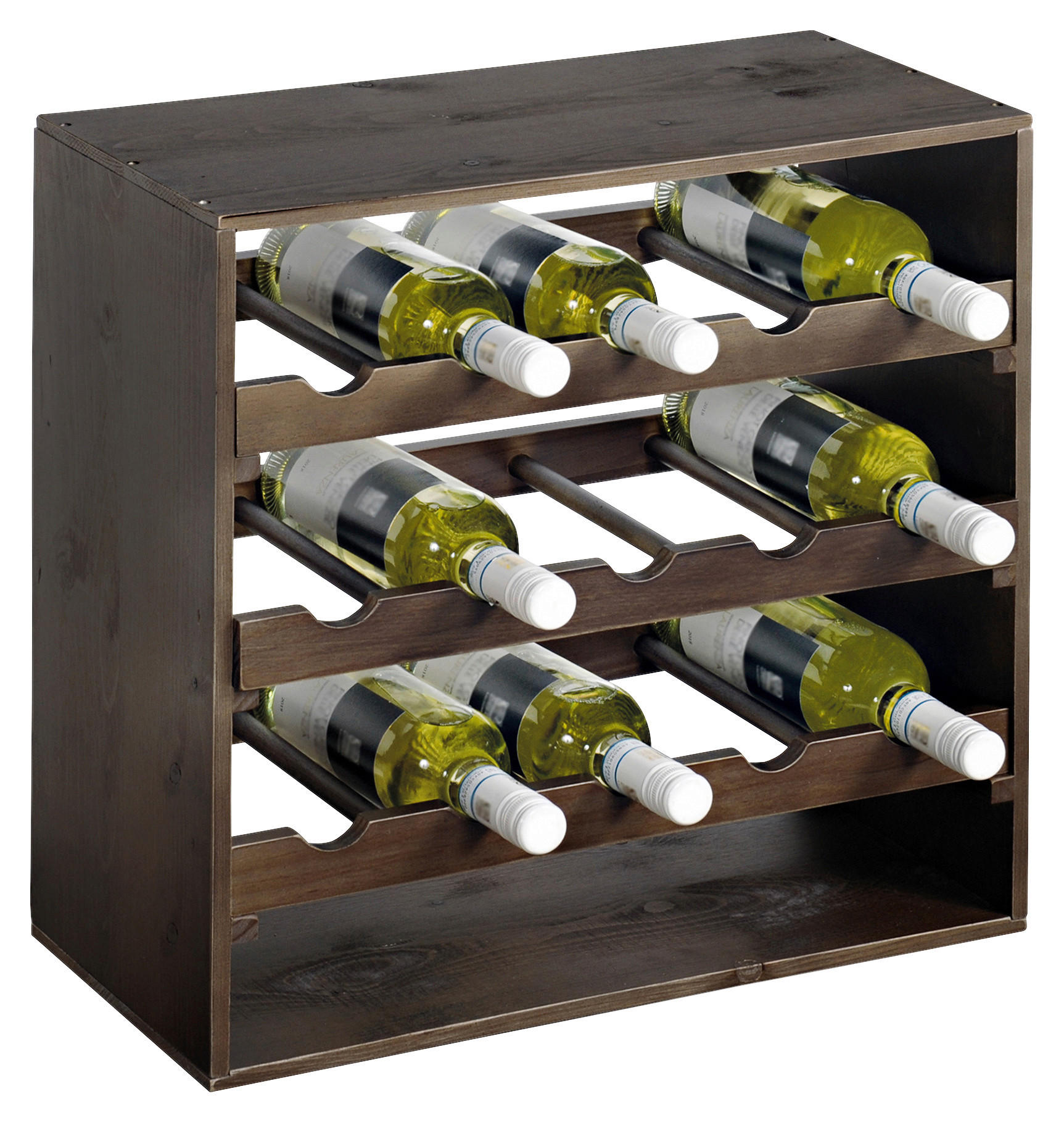 Kesper Weinregal stapelbar natur Kiefer B/H/T: ca. 50x50x25 cm