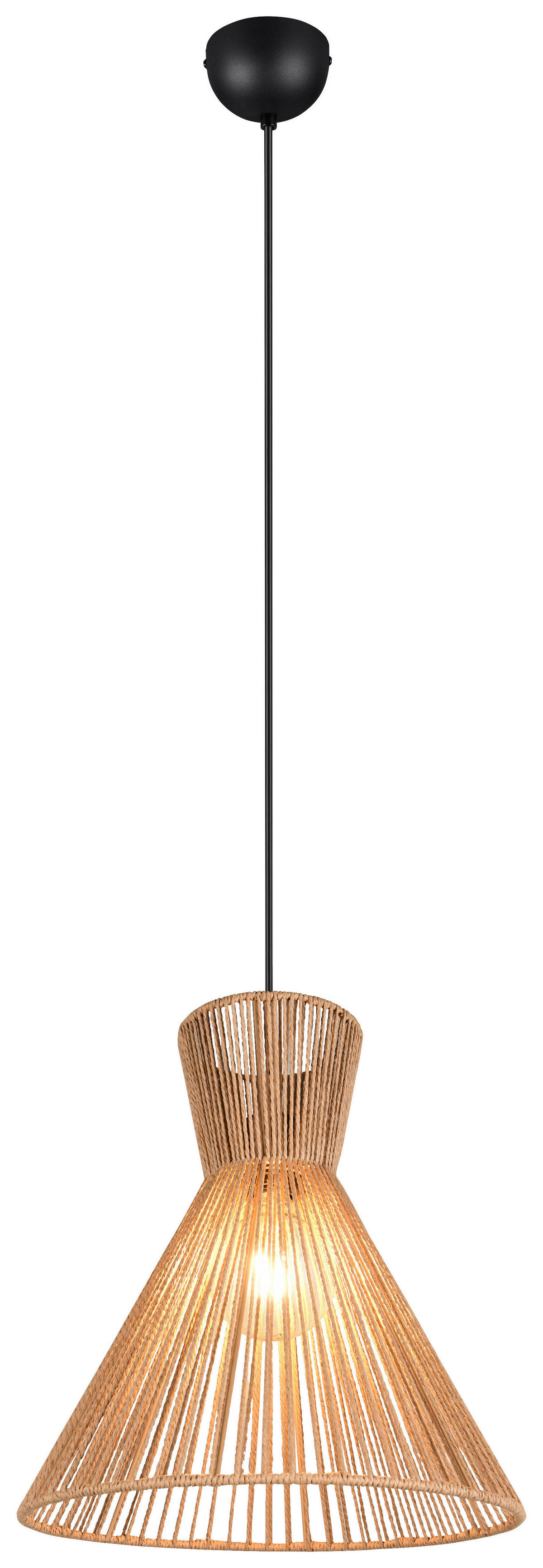 Reality Leuchten Pendelleuchte schwarz Metall H: ca. 150 cm E27 1 Brennstellen Rosalie - schwarz (150,00cm) - Reality Leuchten