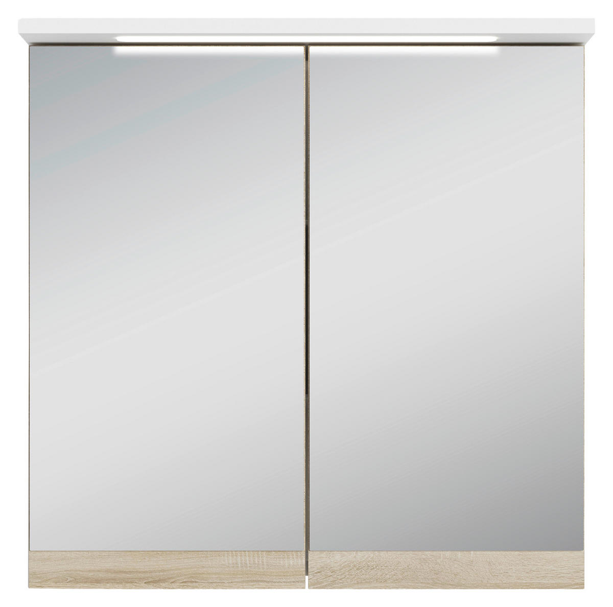 Spiegelschrank MARINO weiß matt Eiche Sonoma Nachbildung B/H/T: ca. 60x60x20 cm MARINO - Eiche/weiß (60,00/60,00/20,00cm) - byLIVING
