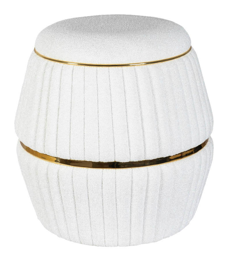 360 Living Hocker Doric 210 weiß gold H/D: ca. 53x51,5 cm Doric 210 - gold/weiß (51,50/53,00cm) - 360 Living