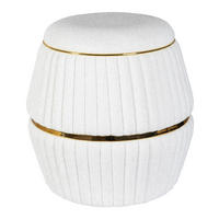 360 Living Hocker Doric 210 weiß gold H/D: ca. 53x51,5 cm Doric 210 - gold/weiß (51,50/53,00cm) - 360 Living