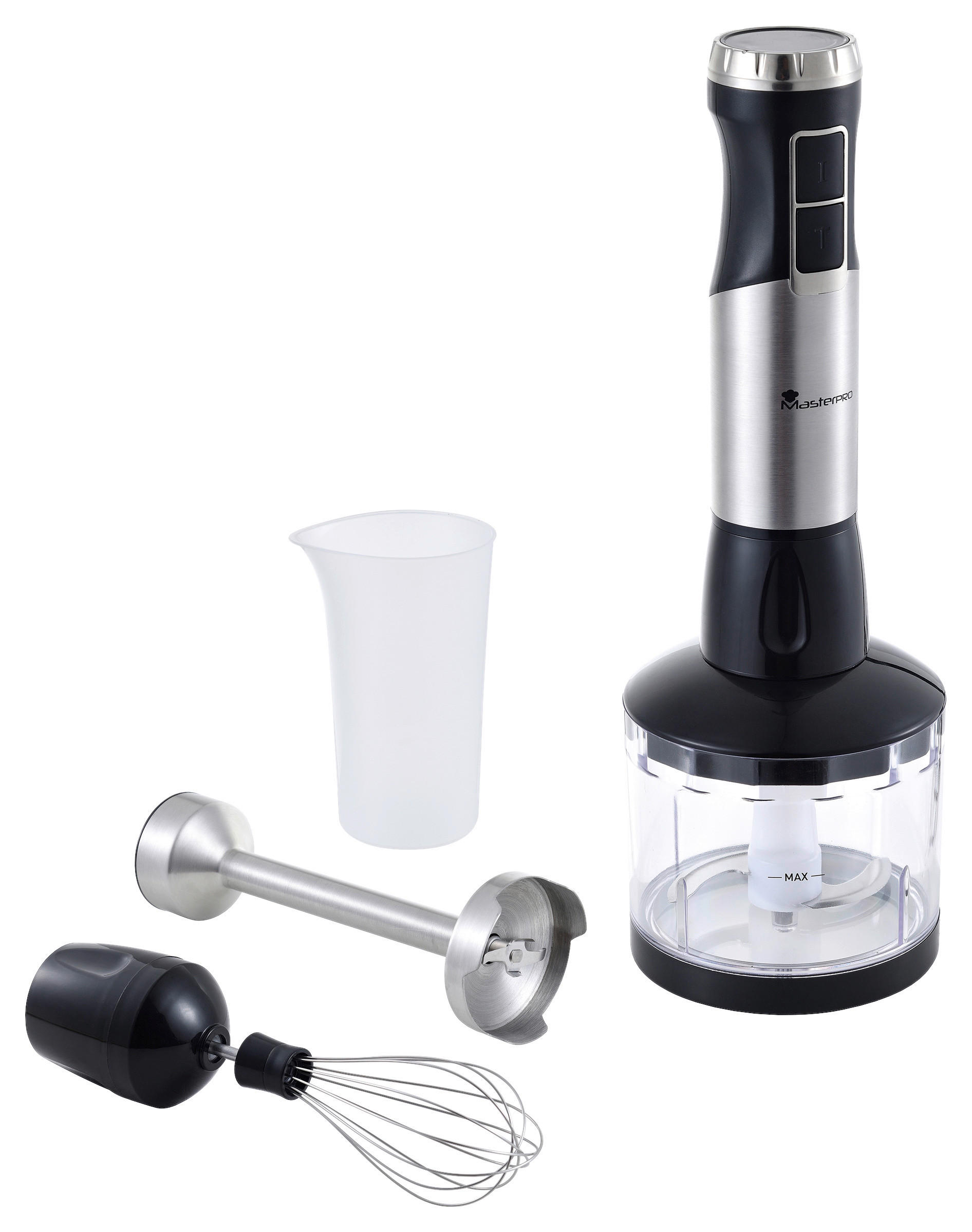 MASTERPRO Stabmixer-Set BGMP-9126 Foodies schwarz silber Edelstahl Kunststoff B/H/T: ca. 25,5x26x12,5 cm