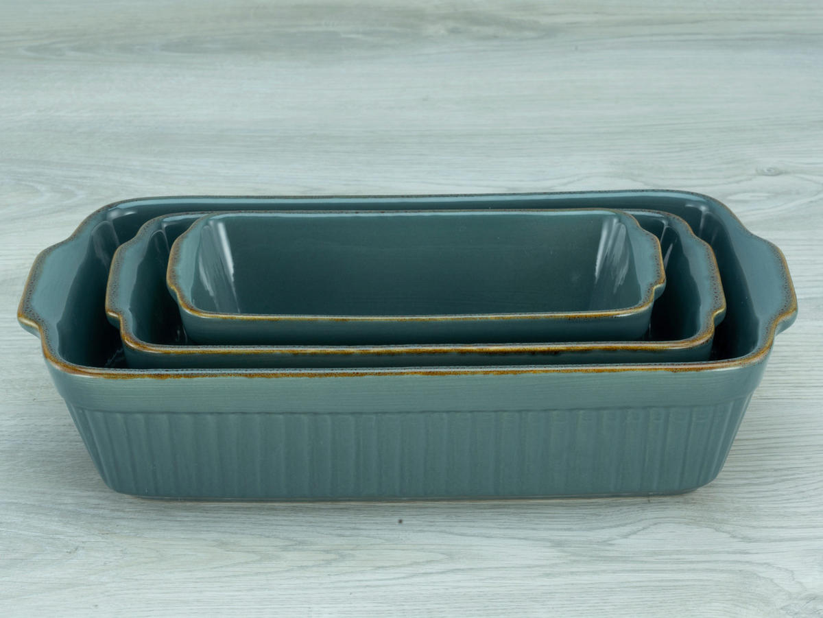 CreaTable Auflaufform Classic VINTAGE petrol Steinzeug B/H/L: ca. 20x75x34 cm Classic VINTAGE - petrol (34,00/20,00/75,00cm) - CreaTable