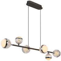 GLOBO LED-Pendelleuchte Chrom transparent titanfarbig Acryl Metall Aluminium B/H/T: ca. 28x120x91 cm UNTSY - titanfarbig/Chrom (28,00/120,00/91,00cm) - GLOBO