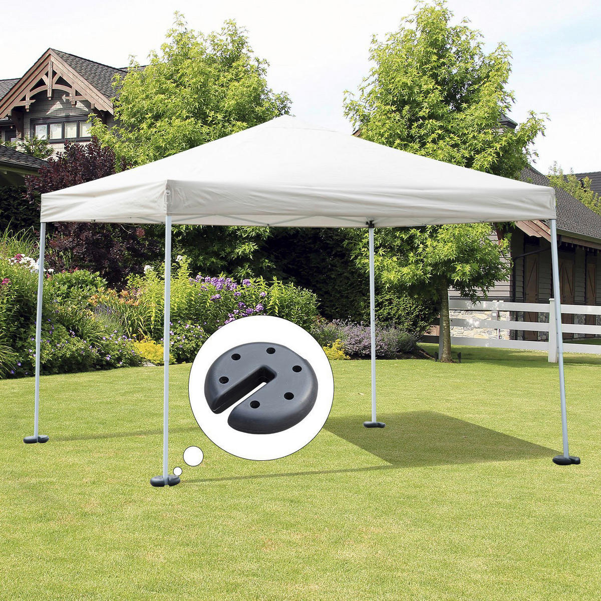 Outsunny Gewichte für Faltpavillon schwarz Beton H/D: ca. 4,5x20 cm Gewichte_für_Faltpavillon - schwarz (20,00/4,50cm) - Outsunny