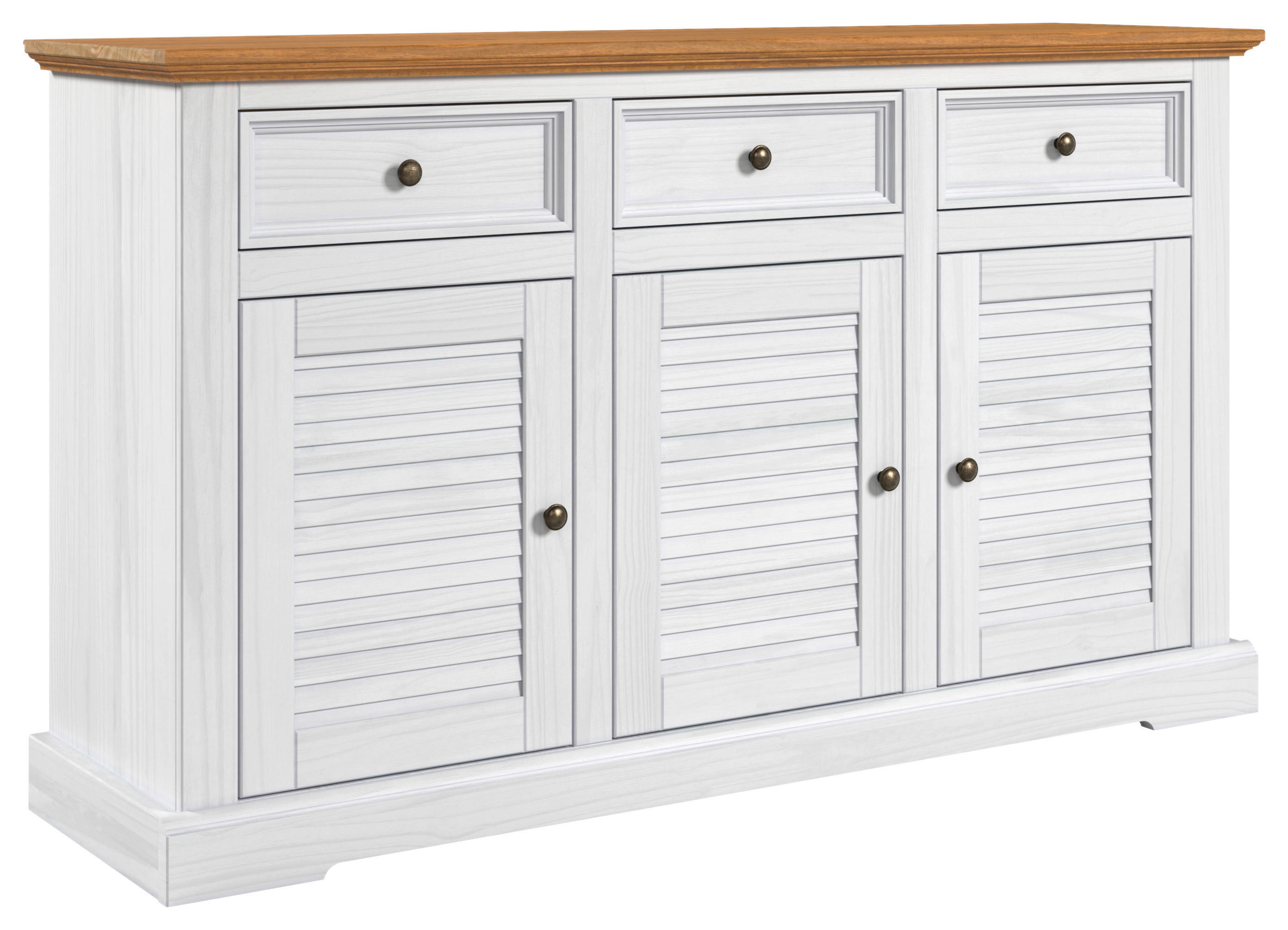 Kommode Breda B/H/T: ca. 154x89x42 cm Breda - weiß/honig (154,00/89,00/42,00cm)