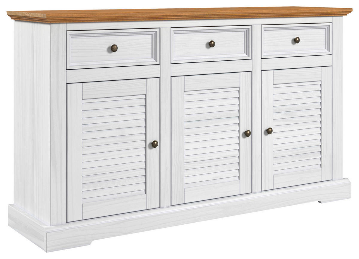 Kommode Breda B/H/T: ca. 154x89x42 cm Breda - weiß/honig (154,00/89,00/42,00cm)
