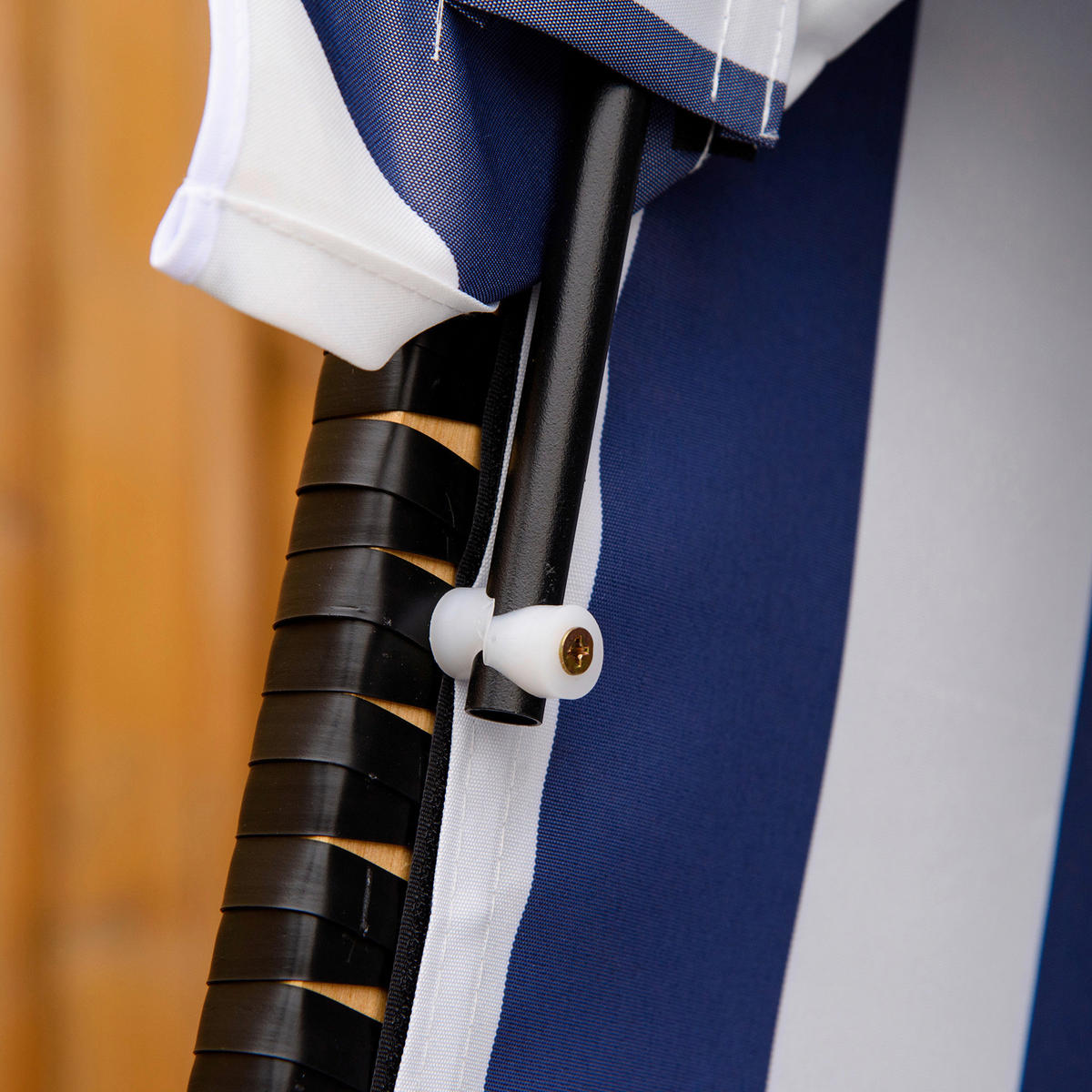 Outsunny Strandkorb blau Holz B/H/L: ca. 79x118x160 cm Strandkorb - blau/weiß (160,00/79,00/118,00cm) - Outsunny