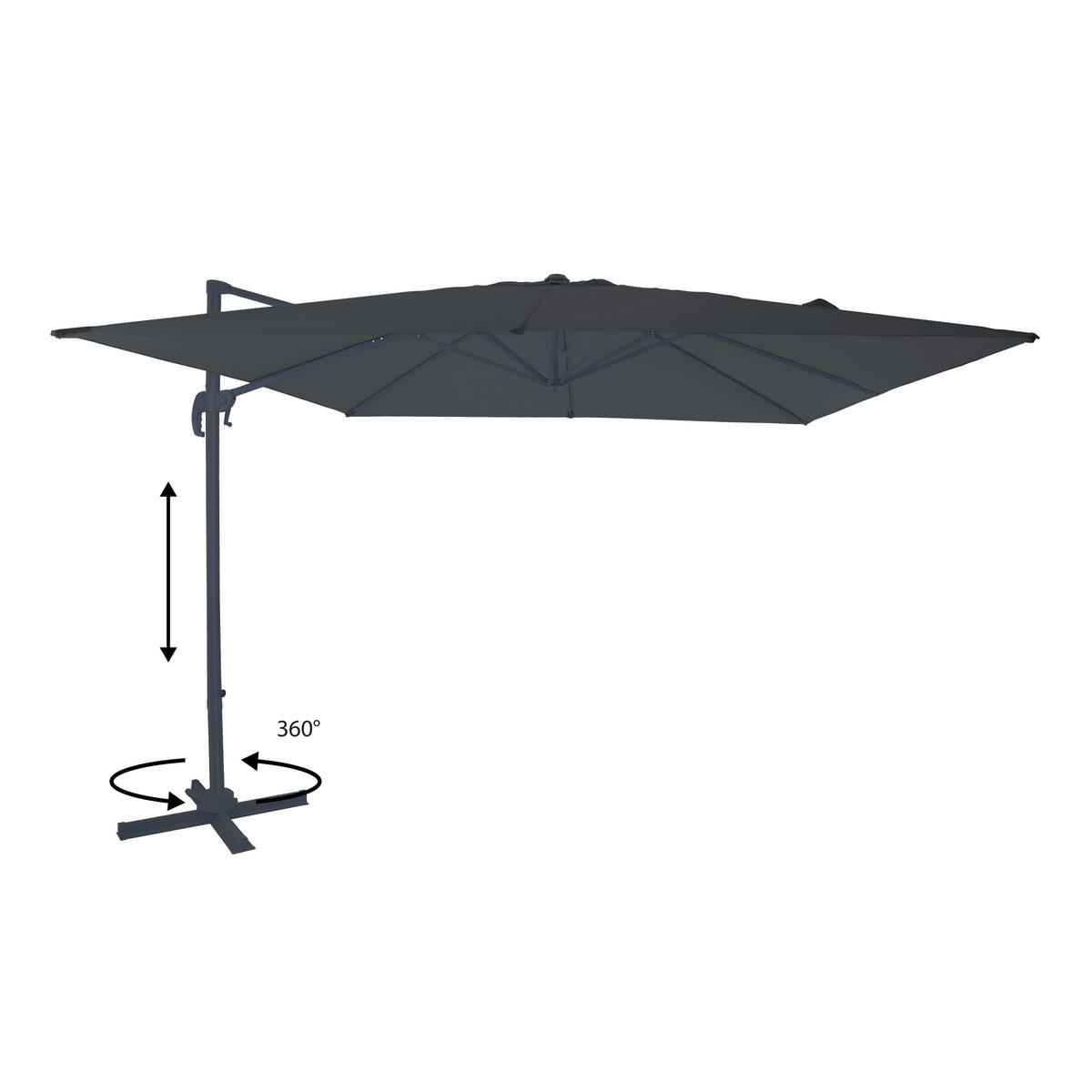 AXI Outdoor Living Ampelschirm Nima anthrazit Metall B/H/L: ca. 300x250x300 cm Nima - anthrazit/grau (300,00/300,00/250,00cm) - AXI Outdoor Living
