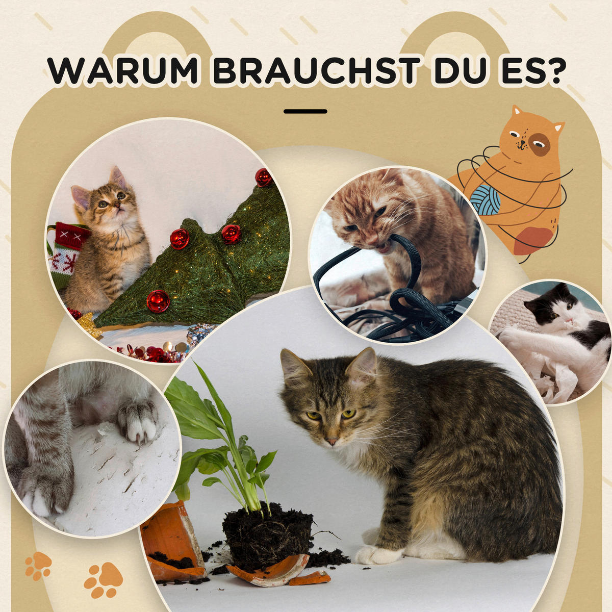 PawHut Katzen-Zubehör braun Edelstahl B/H/L: ca. 35x35x66 cm Katzenturm - braun (66,00/35,00/35,00cm) - PawHut