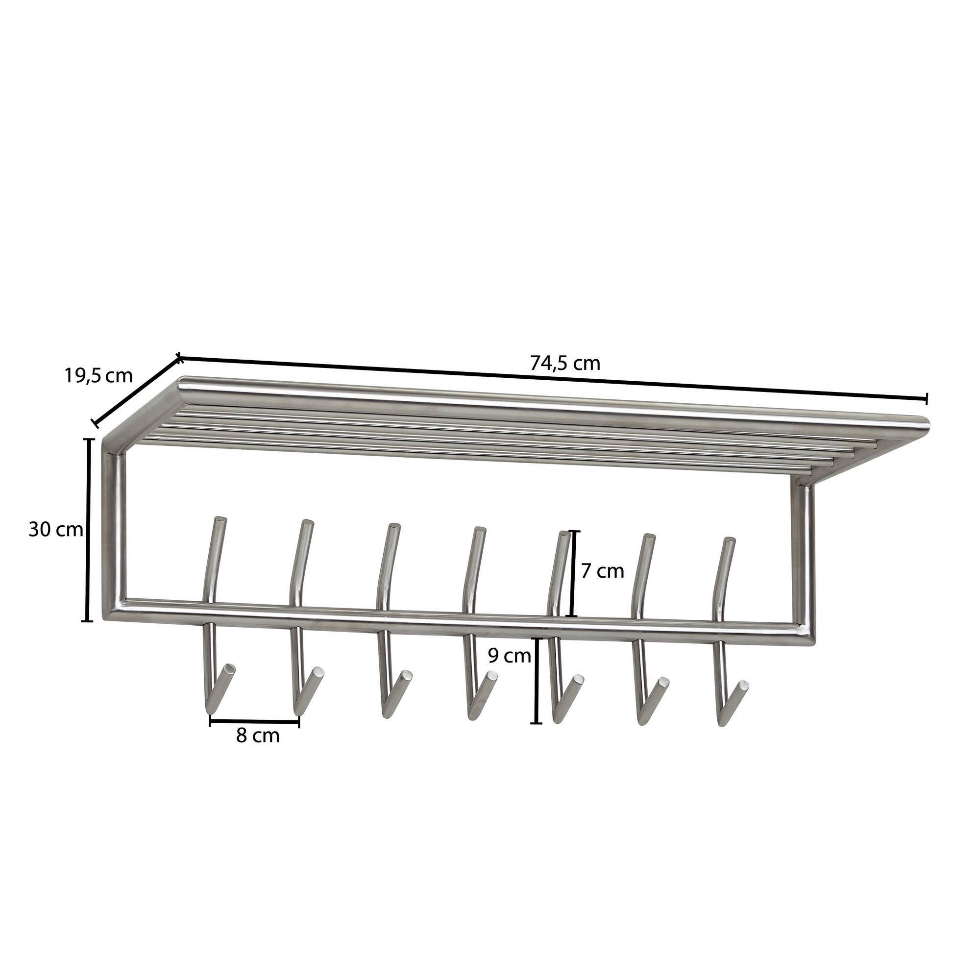 Garderobe matt B/H/T: ca. 74,5x39x19,5 cm Garderobe - (74,50/39,00/19,50cm) - Wohnling