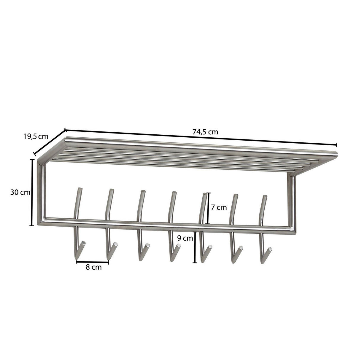 Garderobe matt B/H/T: ca. 74,5x39x19,5 cm Garderobe - (74,50/39,00/19,50cm) - Wohnling