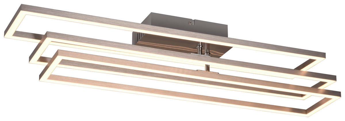 Reality LED-Deckenleuchte R64423107 Corso nickel matt Metall B/H/T: ca. 66x10x60 cm 1 Brennstellen Corso - nickel matt (66,00/10,00/60,00cm) - Reality