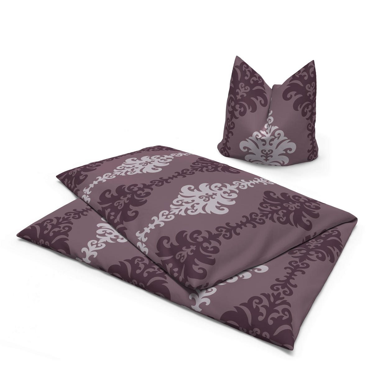 Microfaser Bettwäsche Bettwäsche-Microfaser Ornamente bor - bordeaux (135,00/200,00cm) - Sensation