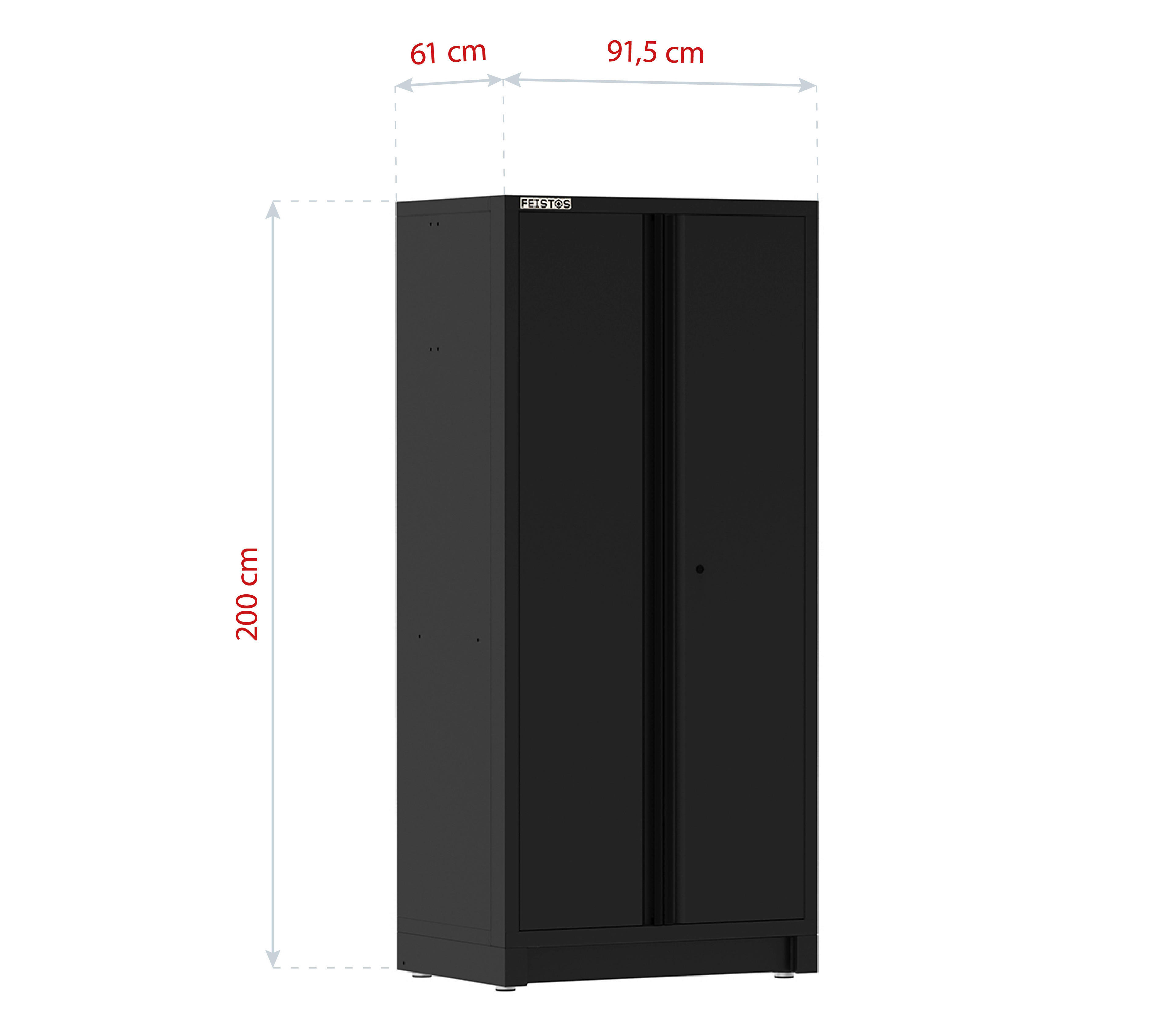 Hochschrank EOS Blackline schwarz B/H/L: ca. 92x200x61 cm EOS Blackline - schwarz (61,00/92,00/200,00cm) - Feistos