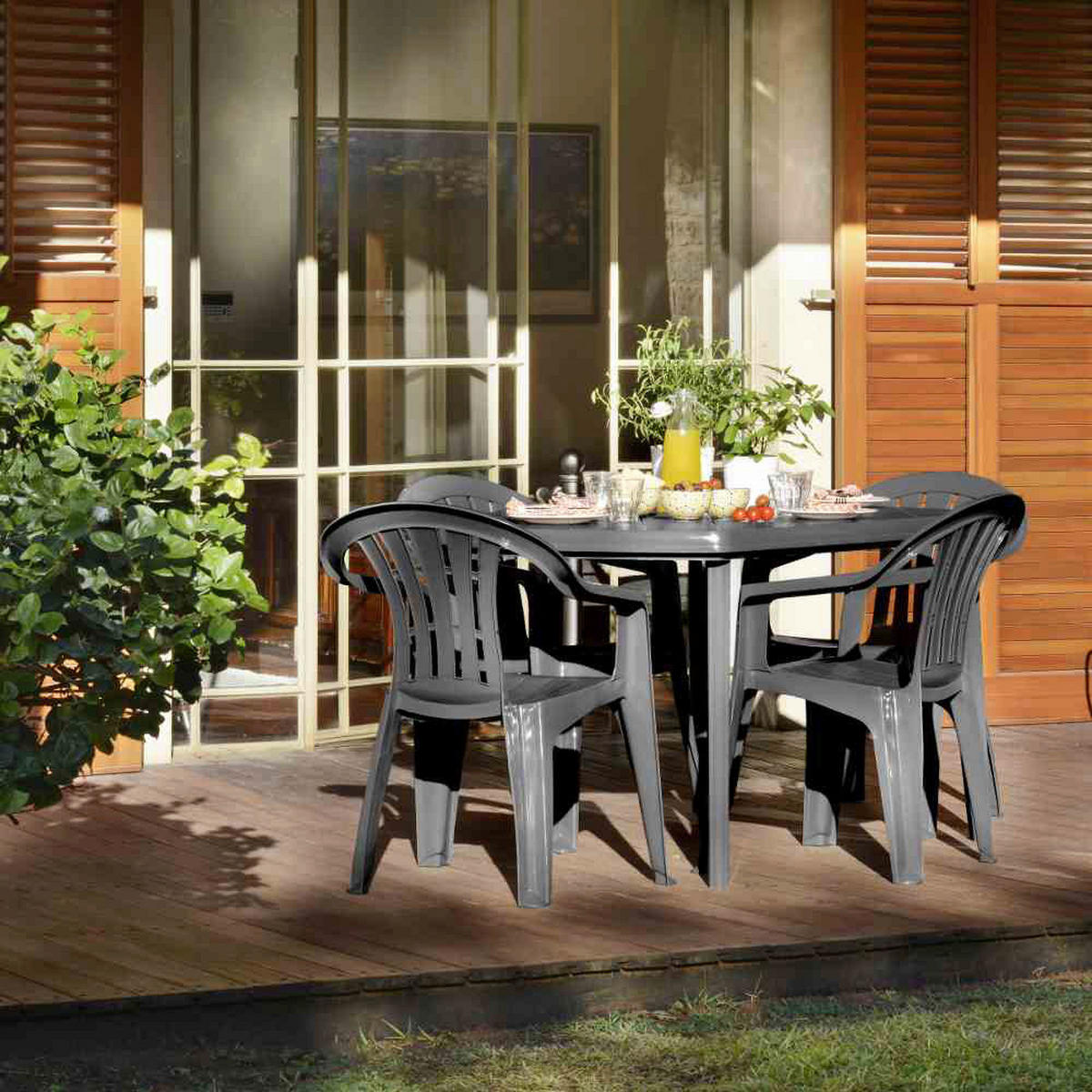 Jardin Sessel Cuba Fresh Graphit Kunststoff B/H/L: ca. 58x79x56 cm Cuba Fresh - Graphit (56,00/58,00/79,00cm) - Jardin