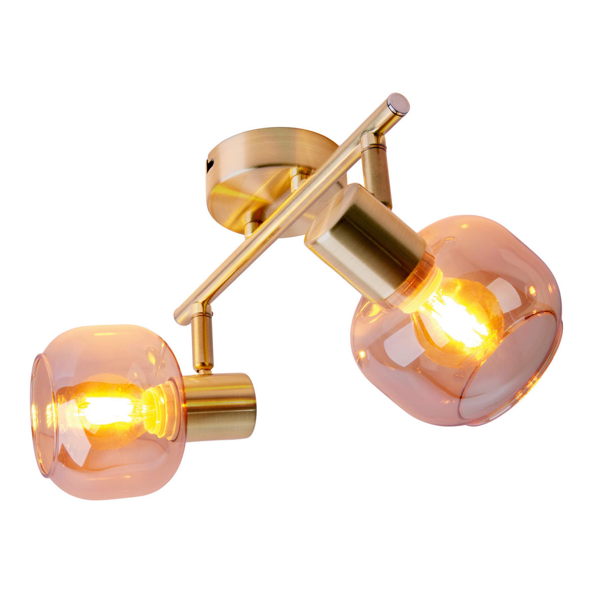 Näve Leuchten Spot gold Glas Metall B/H/T: ca. 40x20x10 cm E14 2 Brennstellen LIBBY - gold (40,00/20,00/10,00cm) - Näve Leuchten