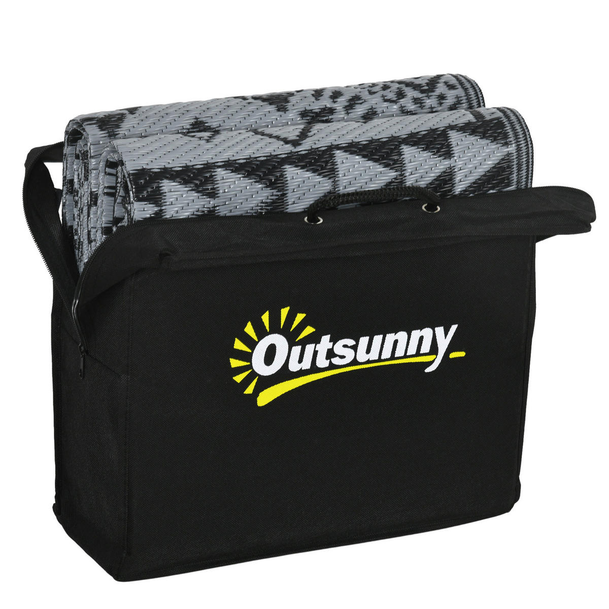 Outsunny Outdoor-Teppich grau B/H/L: ca. 274x182x0,3 cm Outdoor-Teppich - schwarz/grau (0,30/274,00/182,00cm) - Outsunny