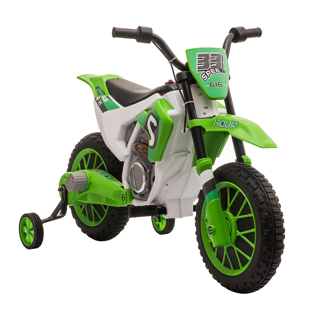 HOMCOM Kinder-Elektromotorrad grün B/H/L: ca. 51,5x68x106,5 cm Kinder-Elektromotorrad - grün (106,50/51,50/68,00cm) - HOMCOM