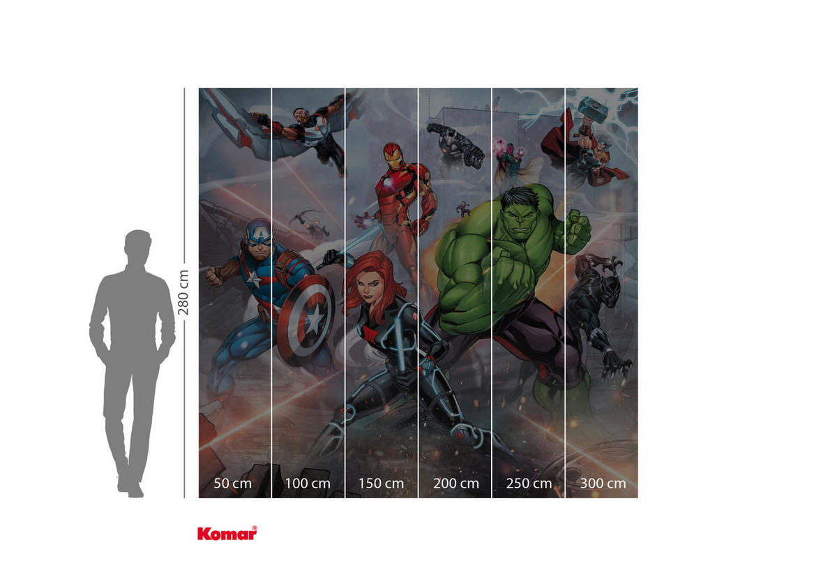 Komar Fototapete Avengers Street Revenge IADX6-074 B/H: ca. 300x280 cm Avengers Street Revenge IADX6-074 - (300,00/280,00cm) - Komar