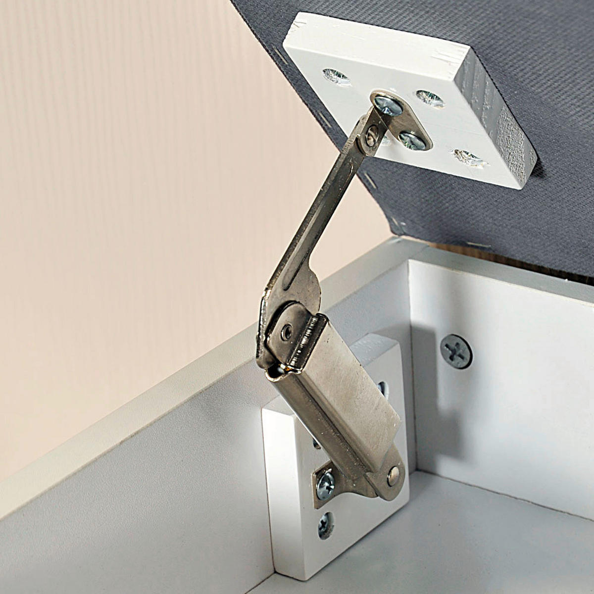 Kesper Schuhschrank mit Sitzkissen weiß Spanplatte B/H/L: ca. 30x45x60 cm Schuhschrank_mit_Sitzkissen - weiß/grau (60,00/30,00/45,00cm) - Kesper
