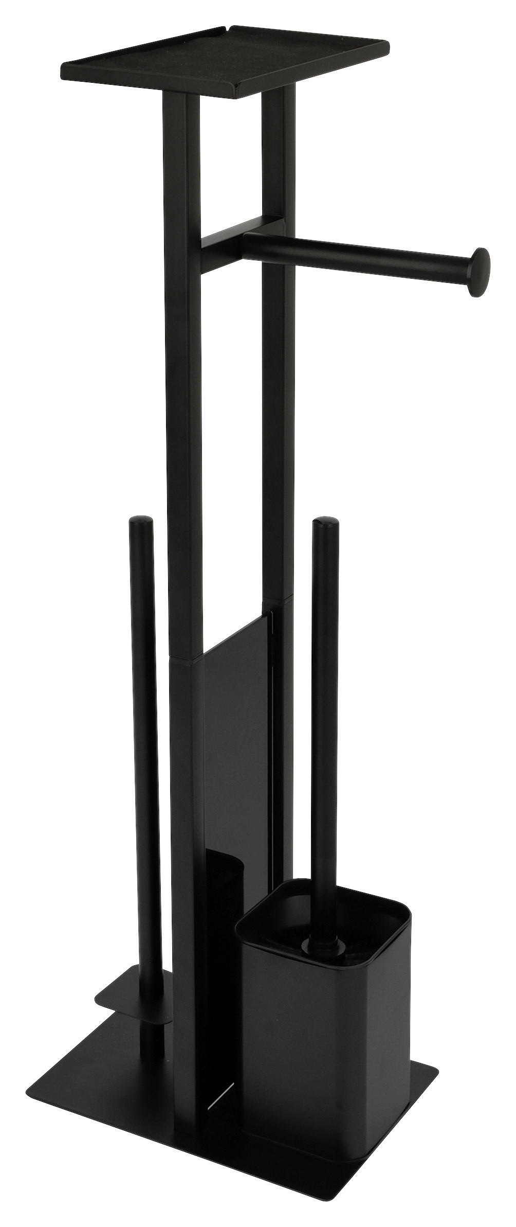 Stand-WC-Garnitur schwarz Edelstahl Stand-WC-Garnitur_Turin_4in1 schw. - schwarz (16,00/22,50/67,00cm) - Sensation